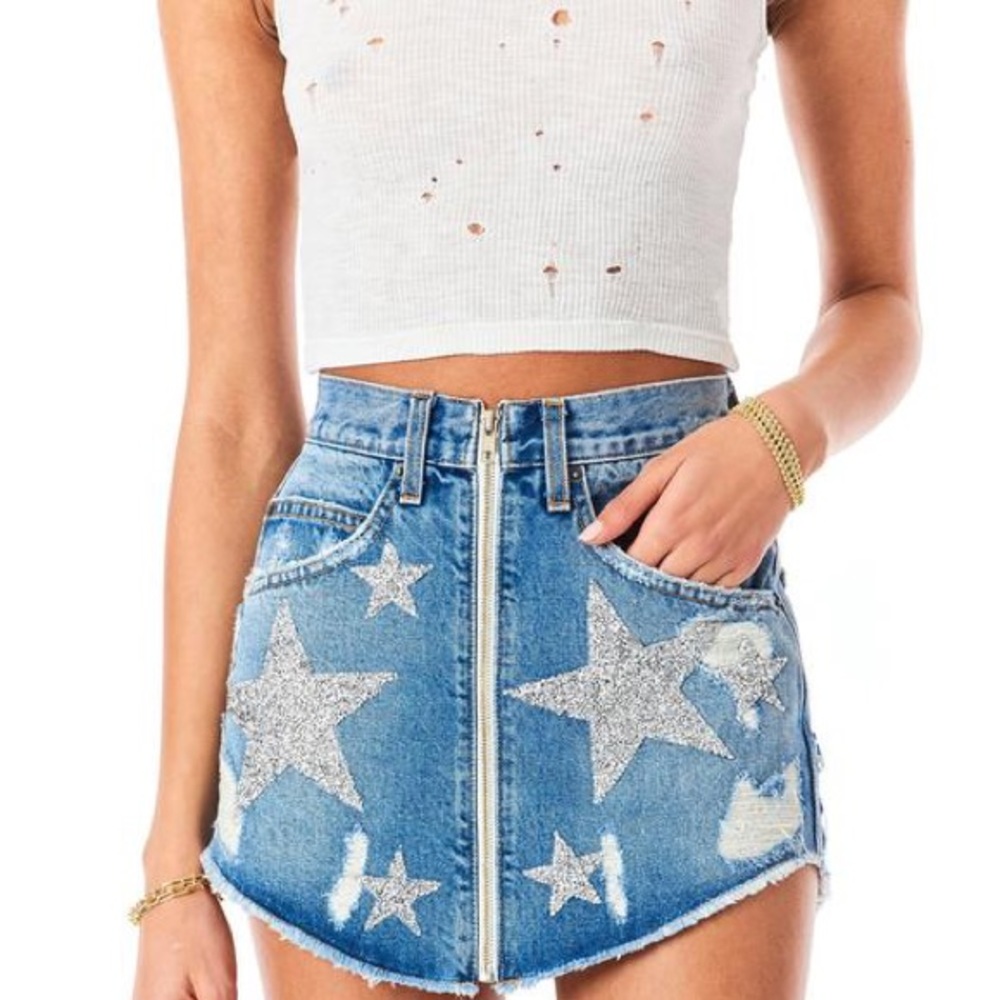 CARMAR Denim star skirt